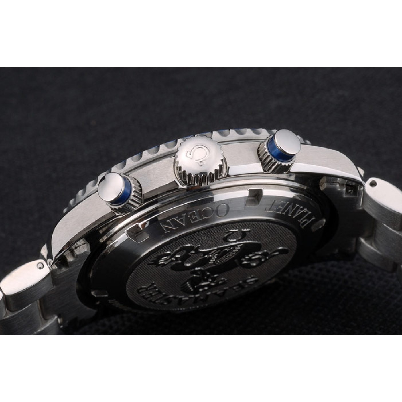 Omega Seamaster 80239 Replica Watch, Automatic Movement, Blue Dial, Brushed Stainless Steel Case