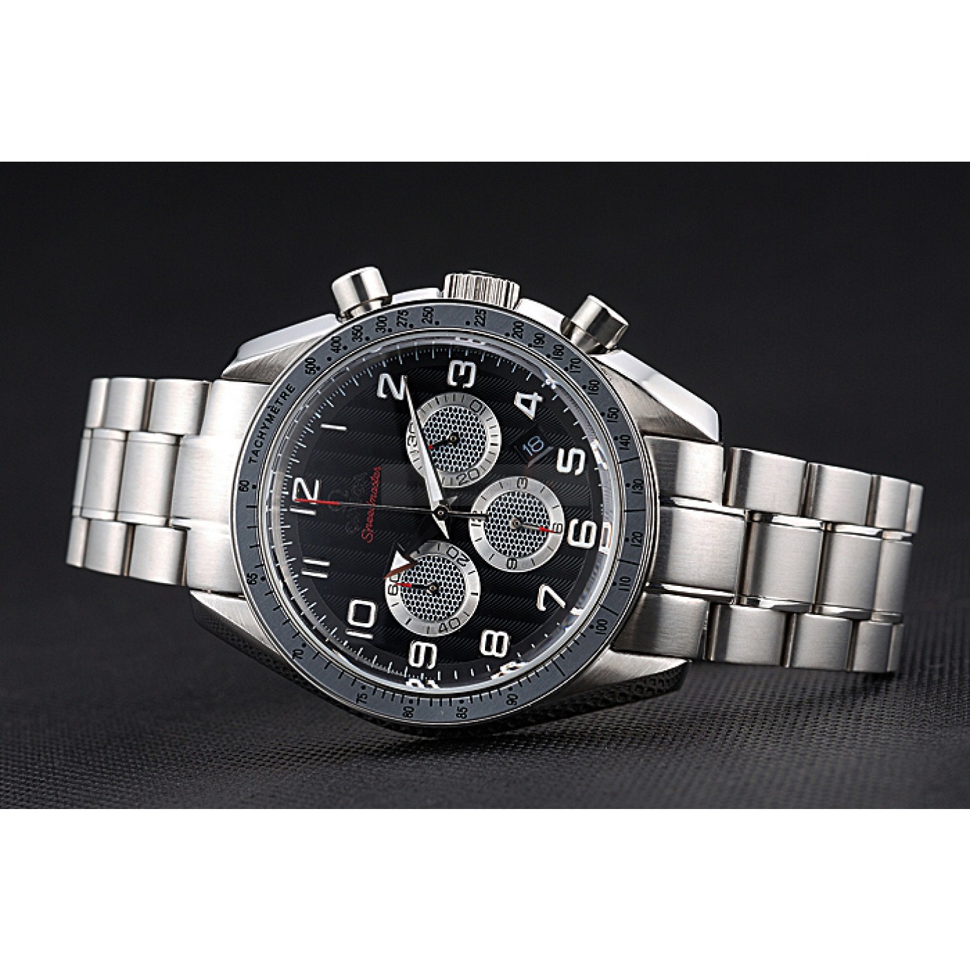 Omega Speedmaster Replica Watch 622523 Quartz Chronograph Black Dial Steel Case