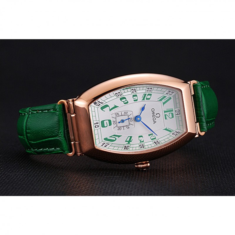 -OMEGA-SOCHI-PETROGRAD-622821 - Replica Watch - Automatic - White Dial - Green Crocodile Leather