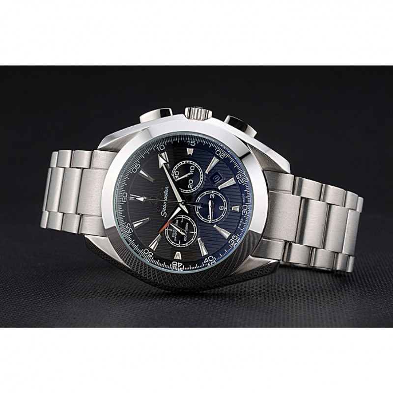 Omega Seamaster 622527 Replica Watch, Quartz, Silver Dial, Brushed Steel Case, Chronograph