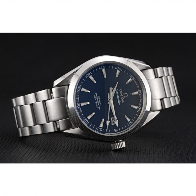 Omega Seamaster 622165 Replica Watch, Automatic Kinetic, Black Dial, Brushed Steel Case