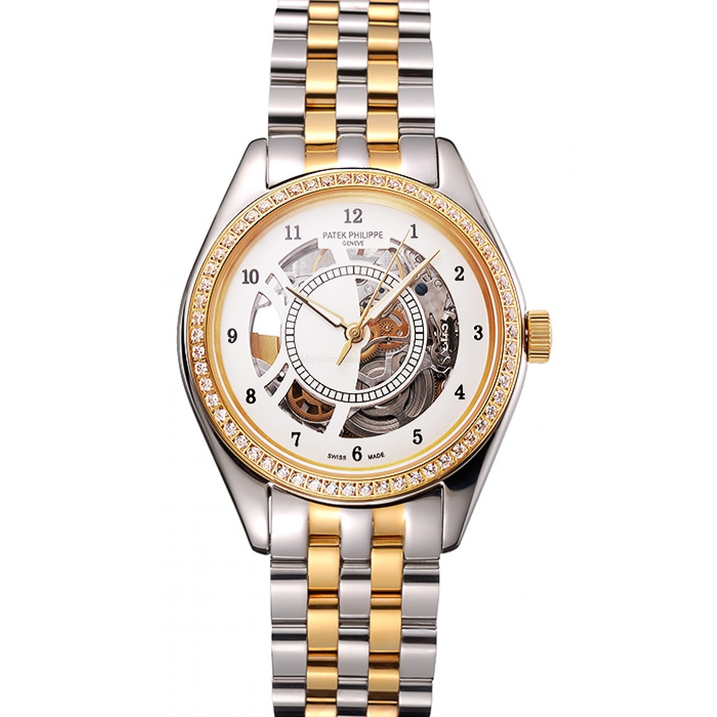 Patek Philippe Calatrava - Automatic - 48x37mm - Polished Stainless Steel - Diamond Bezel - 18k