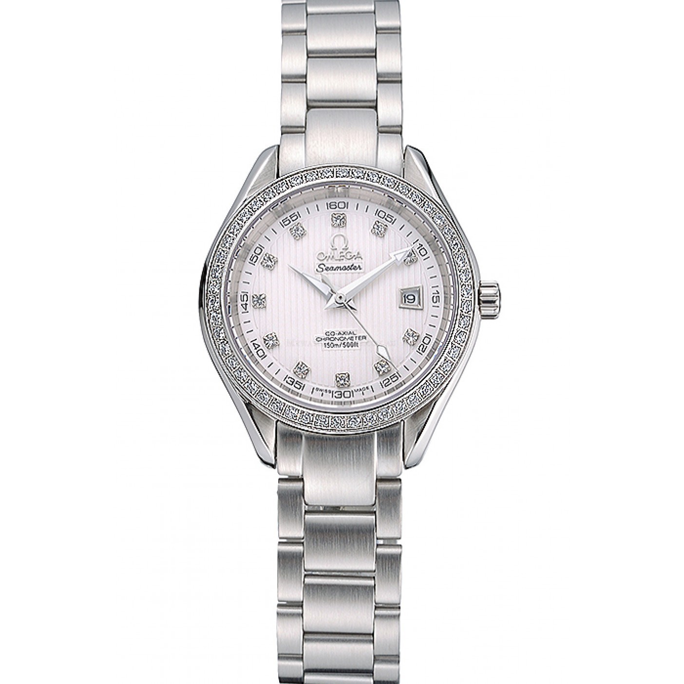 Omega Seamaster Replica Watch, White Dial, Brushed Stainless Steel, 622448