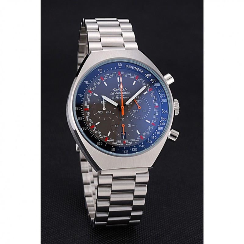Omega Speedmaster Quartz Replica Watch, Japanese Movement, Polished Stainless Steel, Black Dial