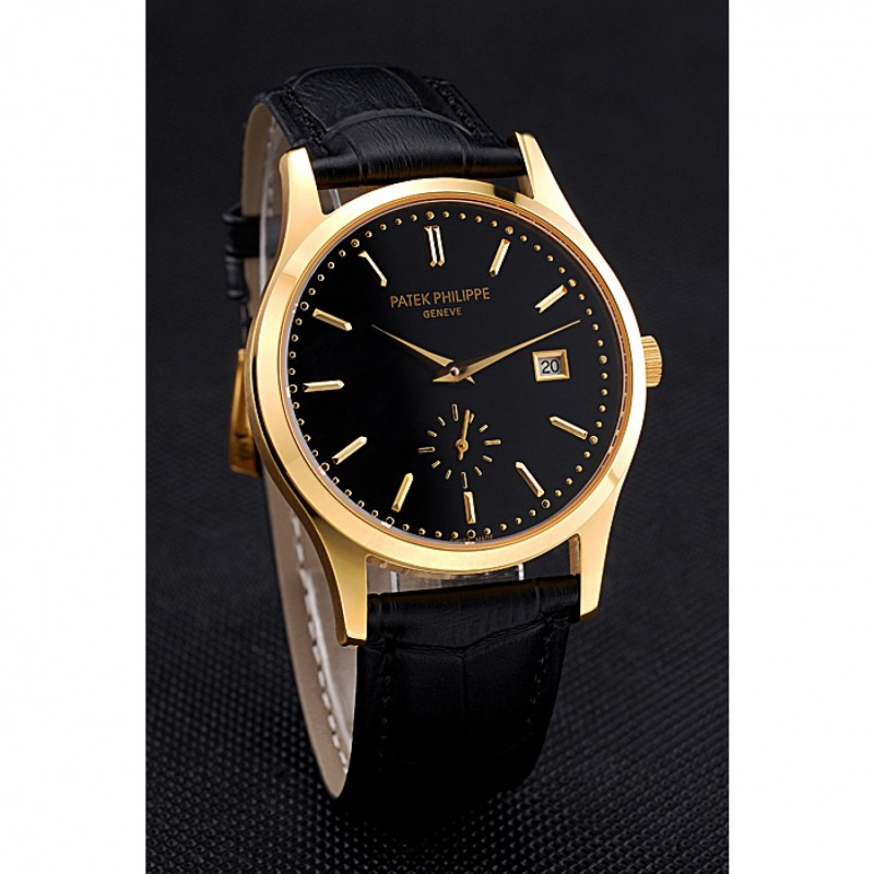 Patek Philippe Calatrava 622845 - Replica Watch - Automatic - 18k Yellow Gold Plated - Black Dial