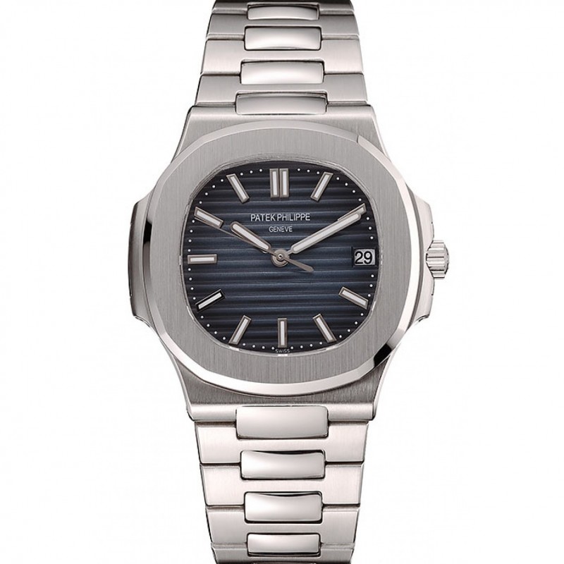 - PATEK PHILIPPE NAUTILUS 1453948 - AUTO - JAPANESE - POLISHED SS CASE - BLUE DIAL - REPLICA
