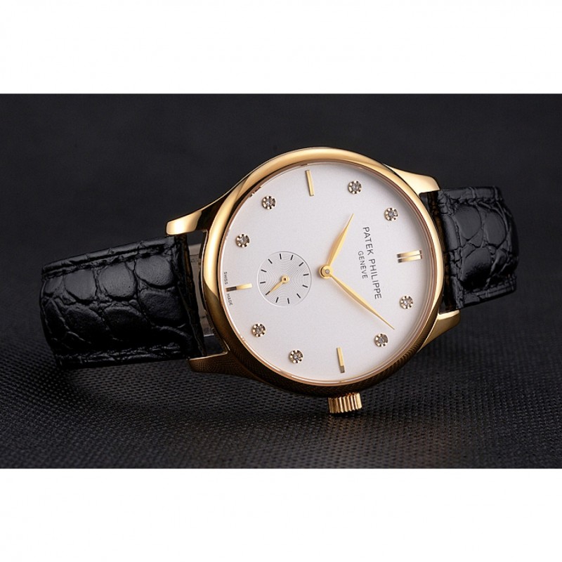 -05090054 - Patek Philippe Calatrava Replica Watch - Quartz - 18k Yellow Gold Plated - White Dial