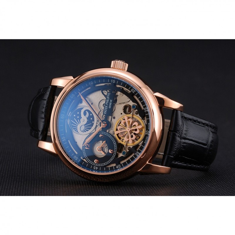 Patek Philippe Complications Dual Time Moonphase Tourbillon Automatic 55x44mm 18k Rose-Gold Plated