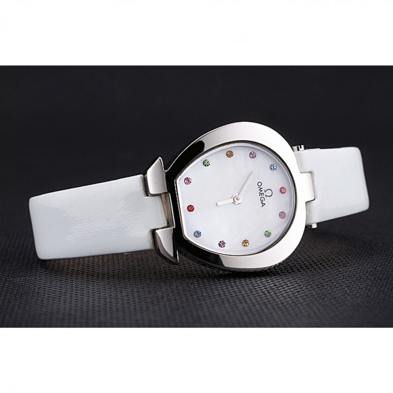 Omega Deville 622817 Replica Watch, Quartz, White Dial, Stainless Steel, Leather Strap